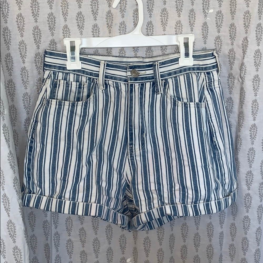American Eagle stripped jean shorts